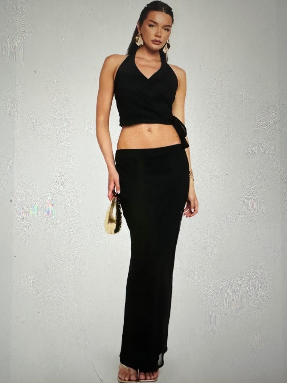 NWT. BOOHOO MESH AND LINED MAXI SKIRT.